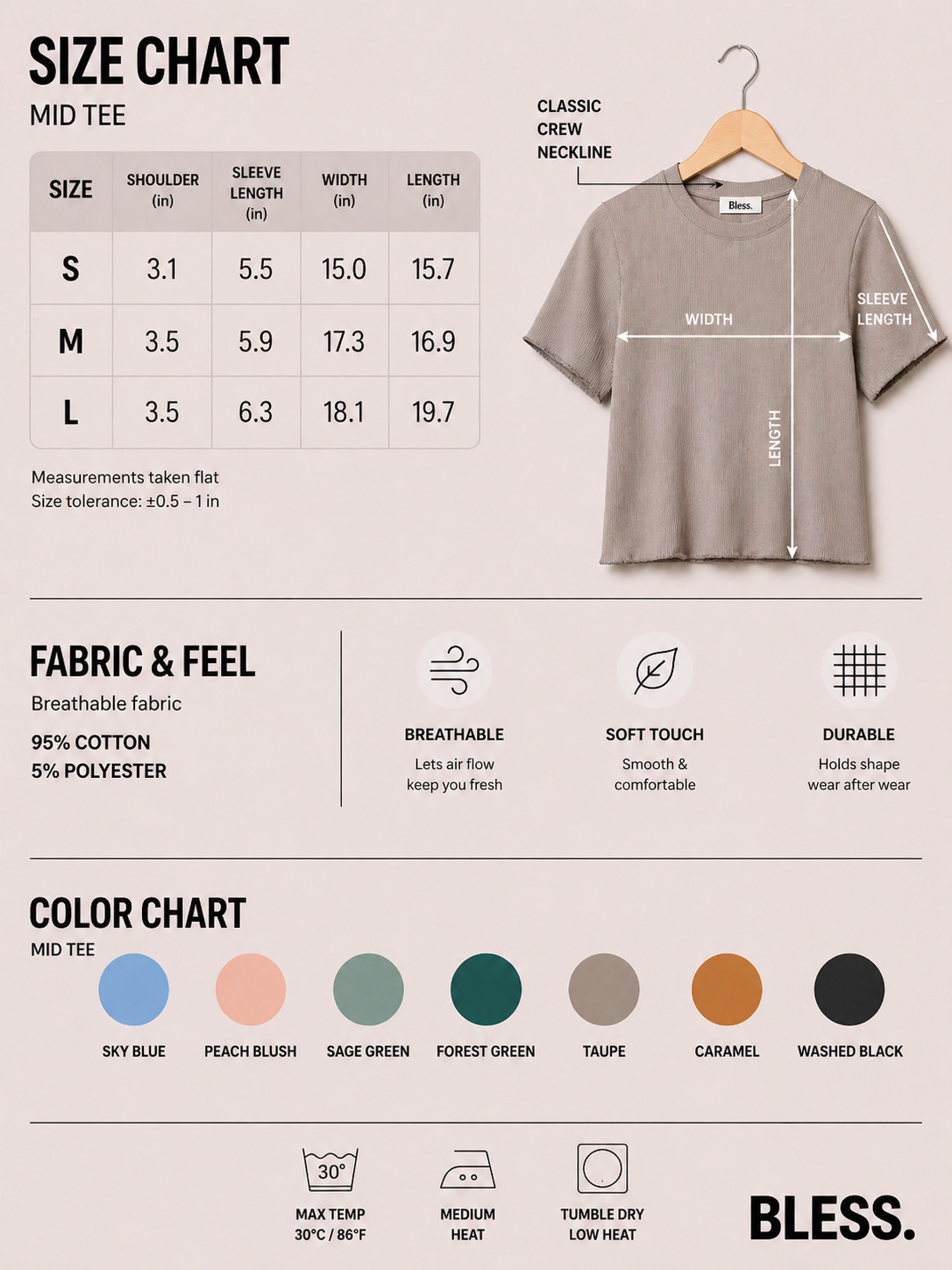 🌼Women's T-Shirt in Premium Stretch
Rib Knit