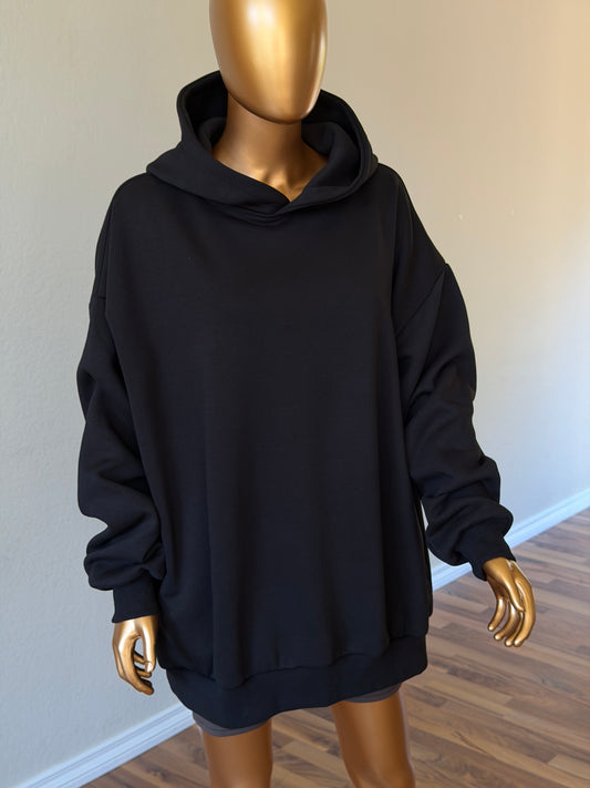 🖤 Oversized Hoodie (Lightweight, No Fleece) · Black