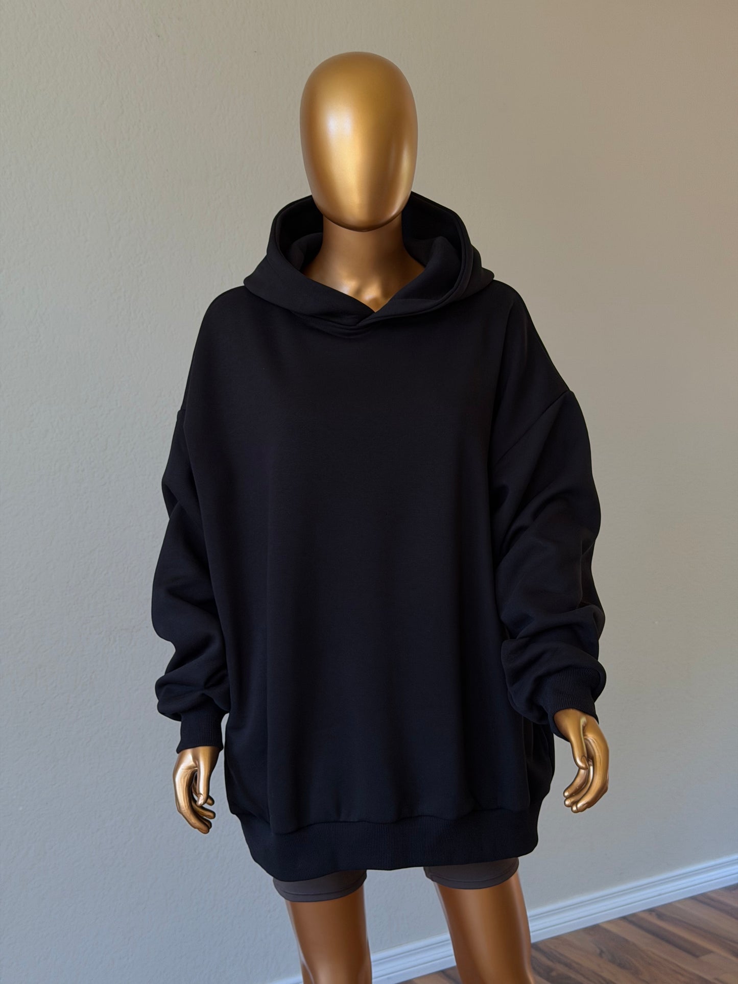 🖤 Oversized Hoodie (Lightweight, No Fleece) · Black