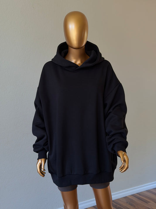 🖤 Oversized Hoodie (Fleece-Lined) · Black