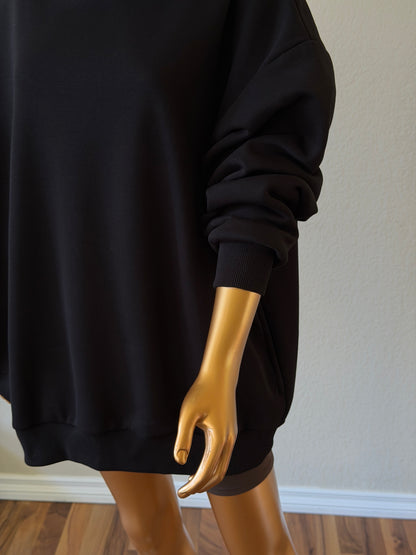 🖤 Oversized Hoodie (Lightweight, No Fleece) · Black