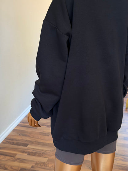 🖤 Oversized Hoodie (Lightweight, No Fleece) · Black
