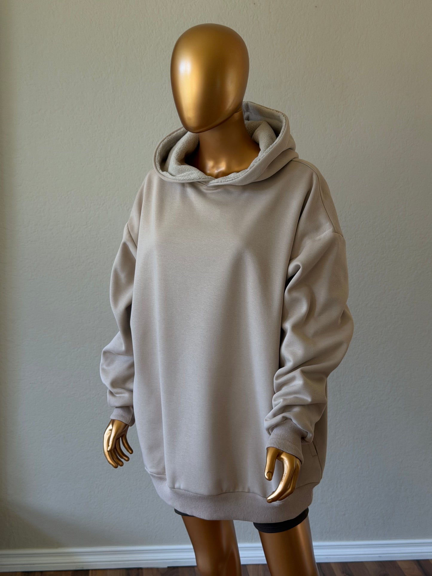 🤎 Oversized Hoodie (Fleece-Lined) · Beige