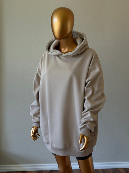 🤎 Oversized Hoodie (Fleece-Lined) · Beige