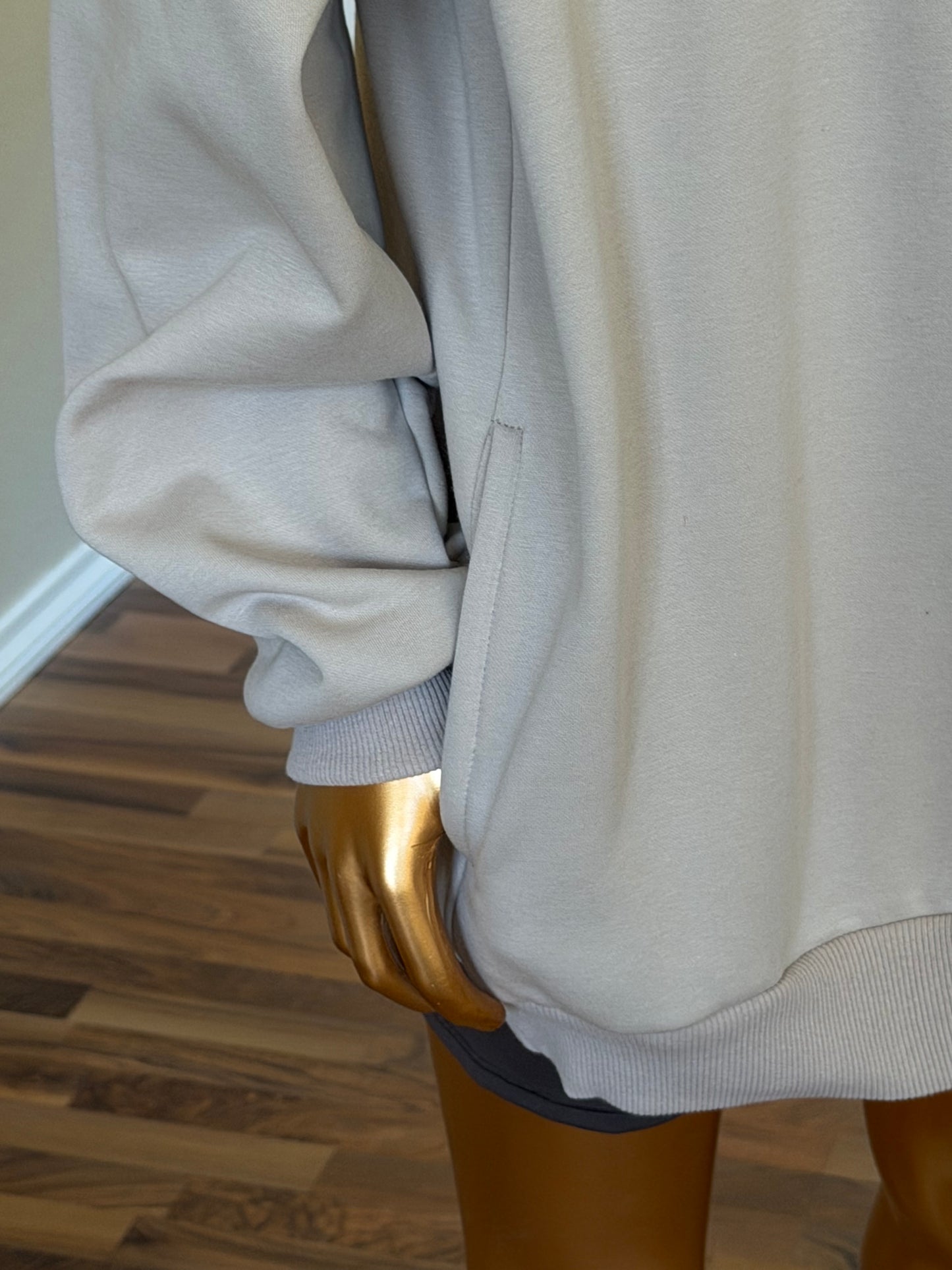 🤎 Oversized Hoodie (Fleece-Lined) · Beige