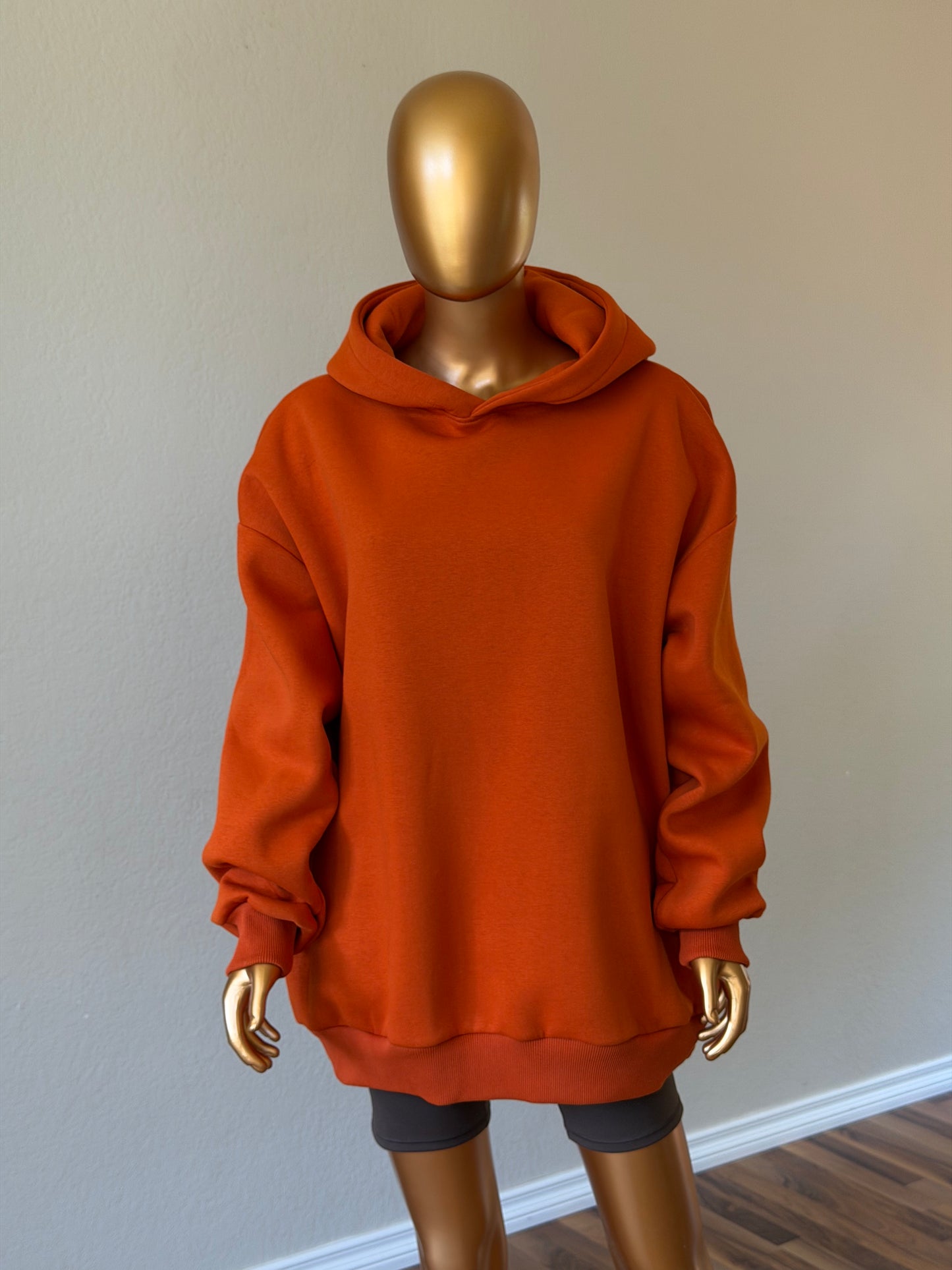 🧡 Oversized Hoodie (Fleece-Lined) · Orange