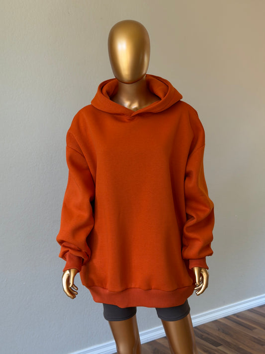 🧡 Oversized Hoodie (Fleece-Lined) · Orange