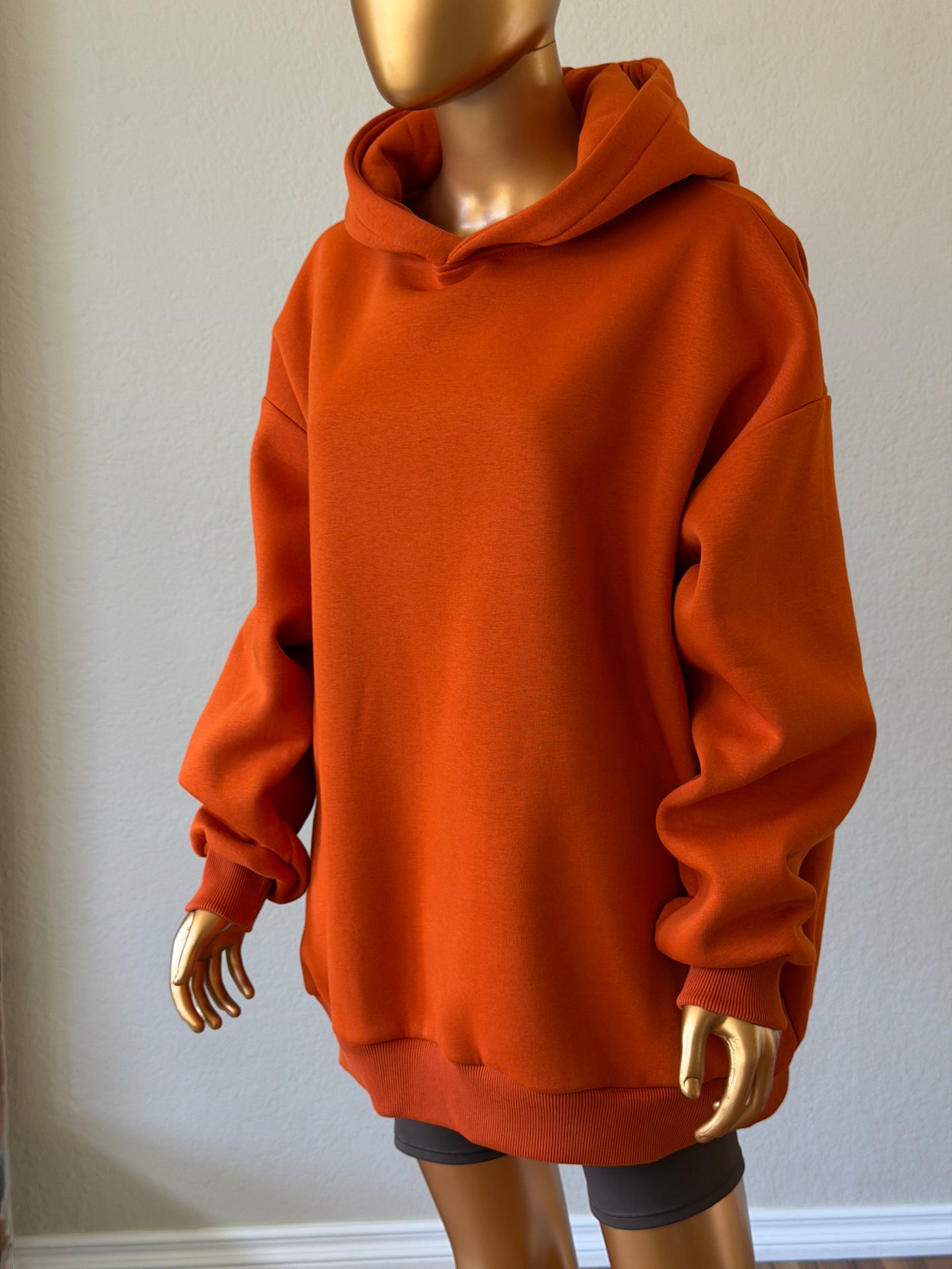 🧡 Oversized Hoodie (Fleece-Lined) · Orange