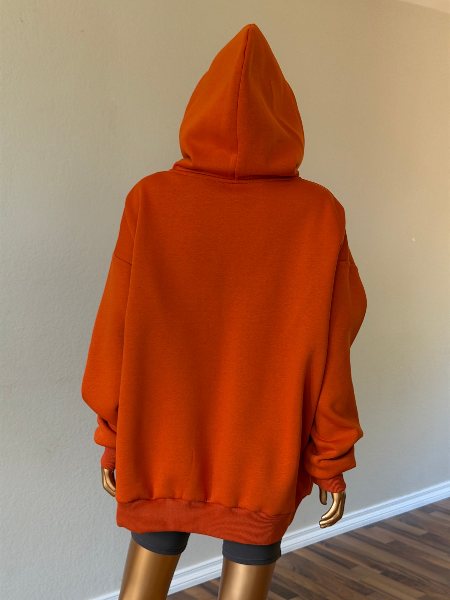 🧡 Oversized Hoodie (Fleece-Lined) · Orange