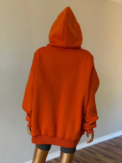 🧡 Oversized Hoodie (Fleece-Lined) · Orange